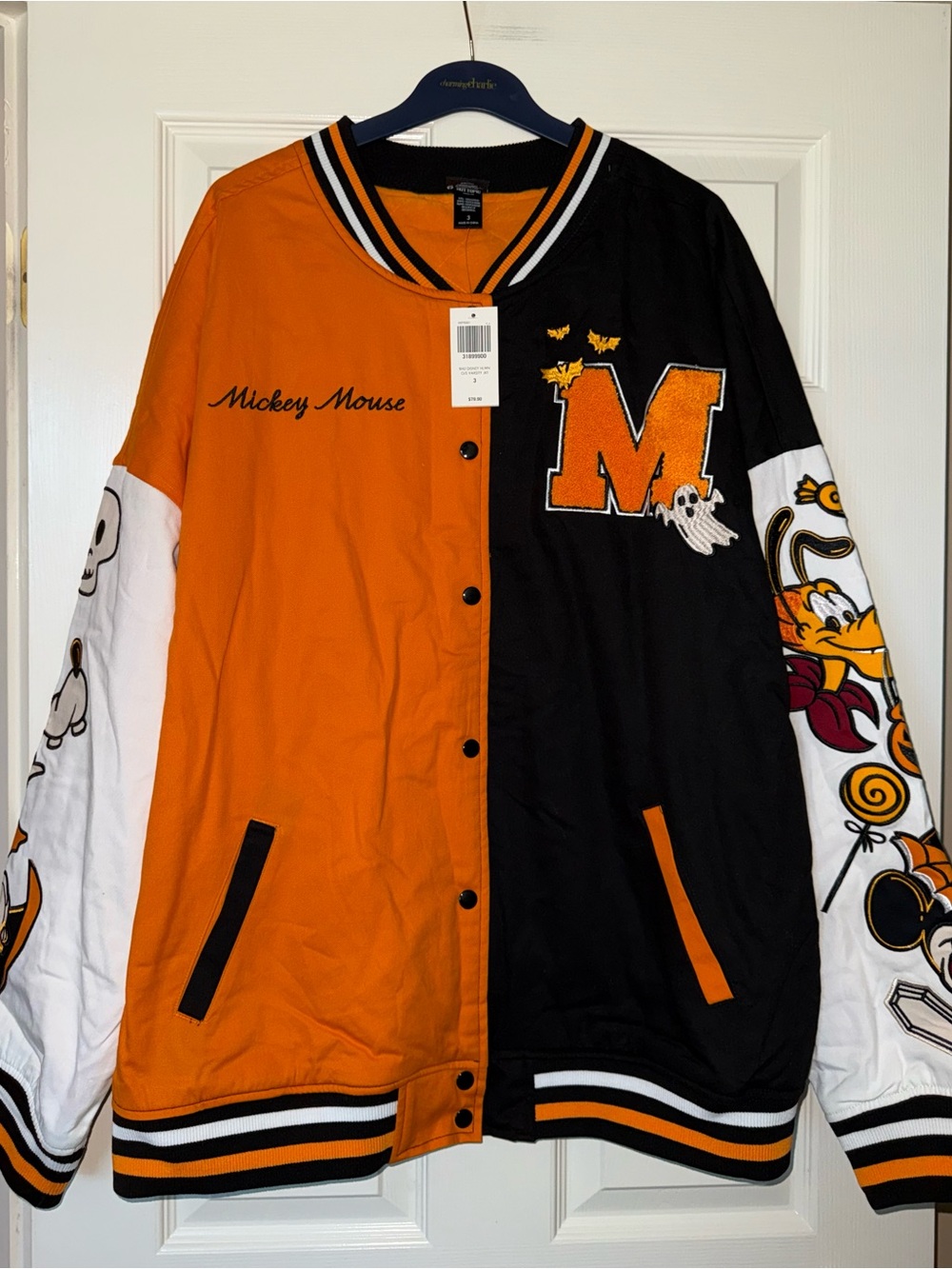 NWT! Her Universe Mickey & Friends Halloween Letterman Jacket- Size 3X